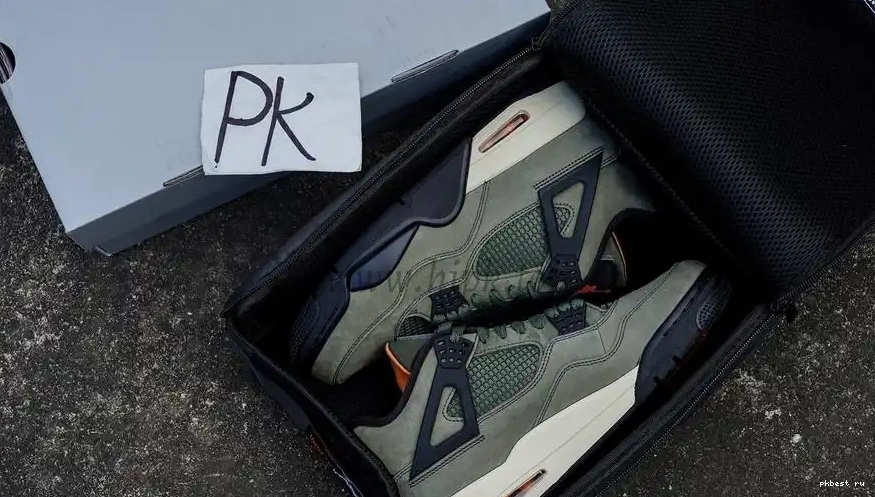 MATERIALS RETAIL Jordan PK READY GOD TO SHIP 4 Undefeated Olive Travis Scott 0510
